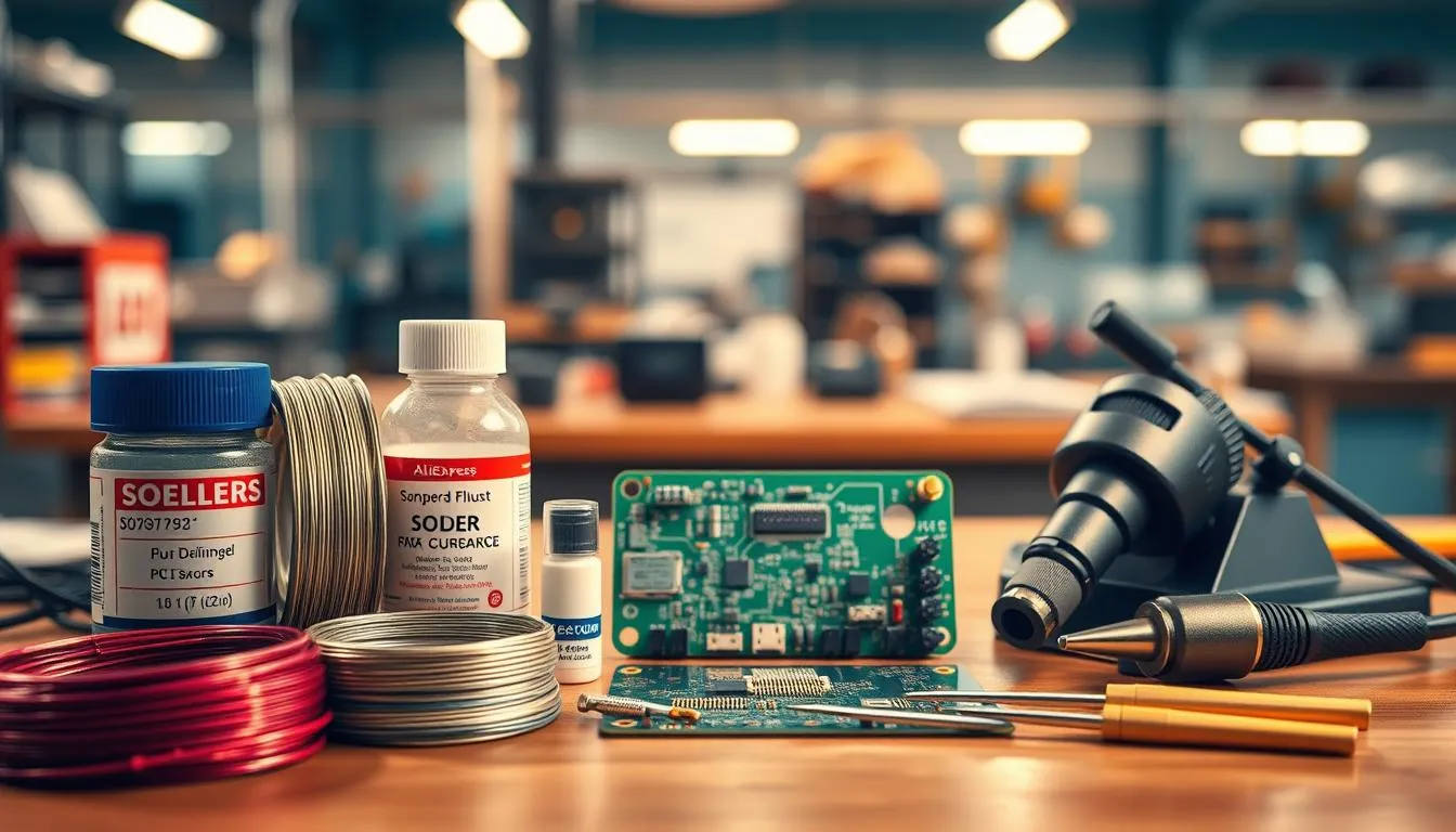 Best soldering materials and flux from AliExpress {year} on an electronics repair workbench